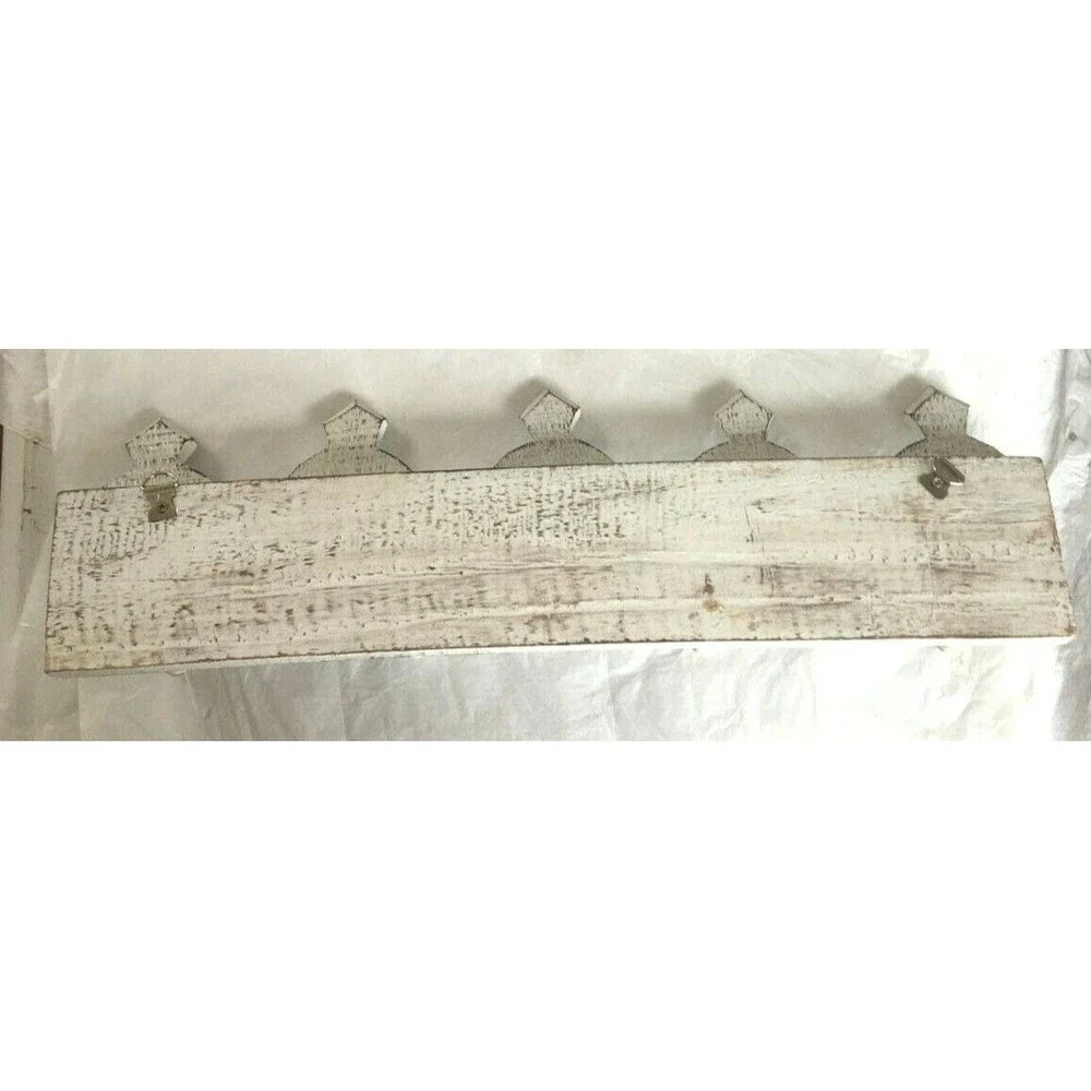 Wooden Turtle Vintage Clothing Rack Hanger White Green